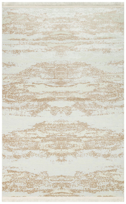 SATEEN ST 01 Krem Bej XW - Hav Toz Vermez Yıkanabilir Kaymaz İnce Dokuma Modern Halı