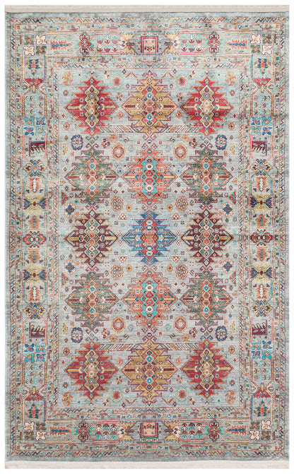 Antıque ATK 06 Aqua - Yıkanabilir Kaymaz Antik Desenli Otantik Kilim