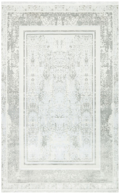 SATEEN ST 17 Gümüş XW - Hav Toz Vermez Yıkanabilir Kaymaz İnce Dokuma Modern Halı