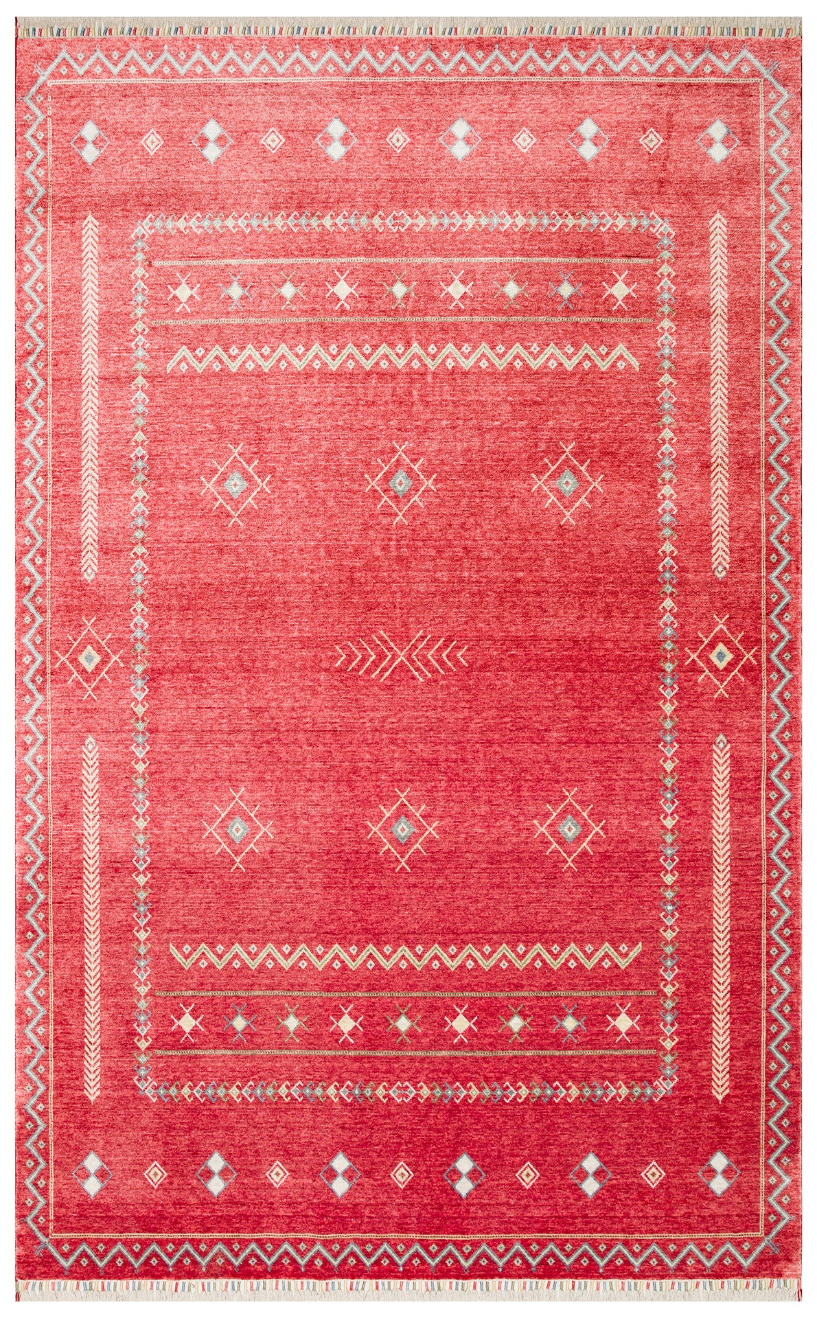ZR 20 RED MULTY  - ZARA - Otantik Desenli El Emeği ile Üretilen Modern Uşak Halısı