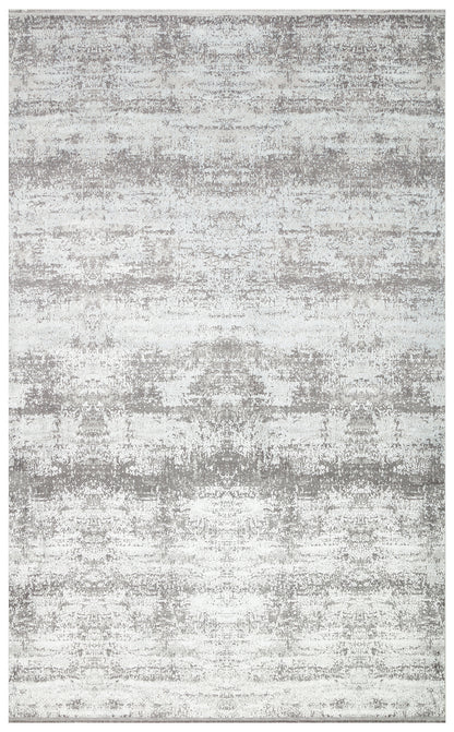 SATEEN ST 112 Gri - Yıkanabilir Kaymaz Tabanlı Hav Vermez Sık Dokuma Modern Halı