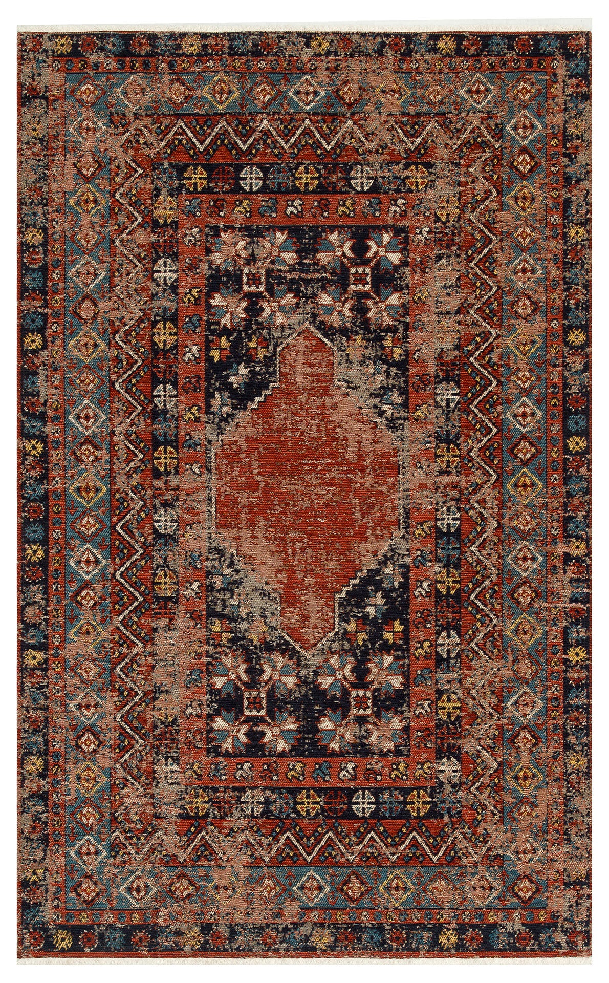Anadolu Kilim AND 04 MULTY - Yıkanabilir Kaymaz Kilim | Anadolu Desen Kilim