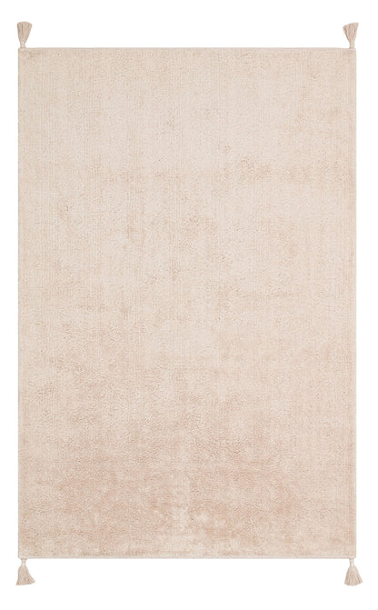 Cotton Boon CBN Plain Bej -Yıkanabilir Kaymaz Naturel Pamuk Bebek Halısı
