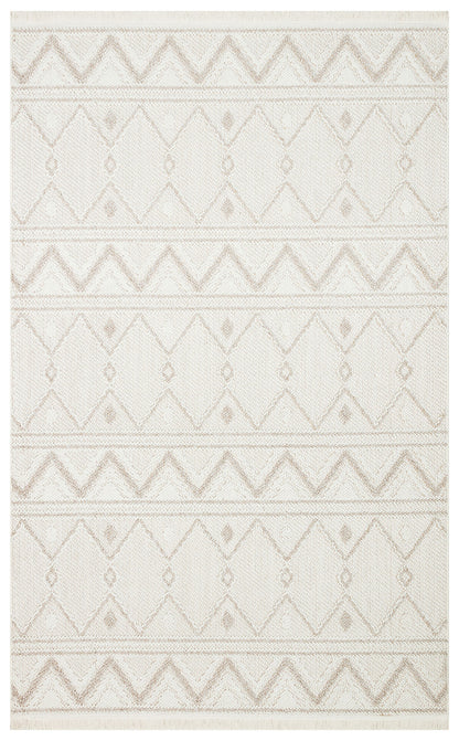 Motto MOT 03 Beyaz Bej - Yumuşak Dokulu Modern Halı