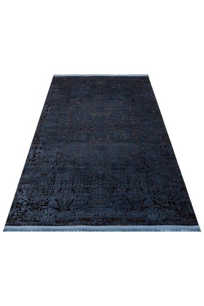 DB 04 ANTRASIT NAVY  - - Parlak Yüksek Alçak Dokulu Modern Makine Halısı