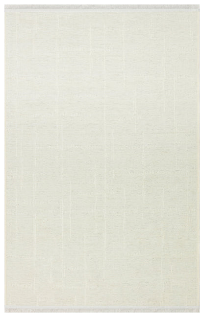 Liza LIZ 02 Beyaz - Düz Pamuk Dokulu Kilim Kaymaz Tabanlı, Yıkanabilir, Modern Uzun Ömürlü Kilim