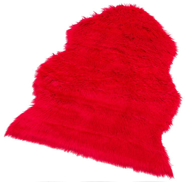 NEW DOUBLE RED  - NEW LOVELY - Yumuşak Dokulu Uzun Tüylü Yıkanabilir Kuzu Postu