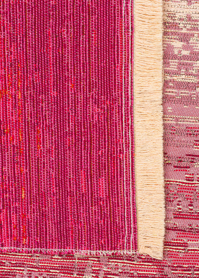 Kutnu Kilim KTN 01 Pembe Ombre Renk Geçişli Çift Taraflı Yıkanabilir Hav Vermez Salon Mutfak Kilimi