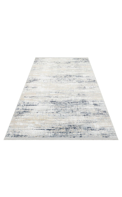 MDN 05 CREAM BLUE  - MODENA - Şık ve Modern Sıkı Dokuma Hav Toz Vermez Makine Halısı