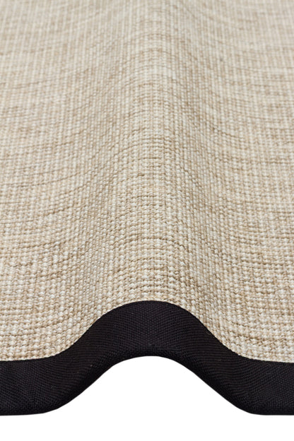 VENTURA SISAL VNT 2706 Bej BRD Siyah İç ve Dış Mekan Kullanımına Uygun Hav Vermeyen Kolay Temizlenebilir Bordürlü Sisal Görünümlü Halı