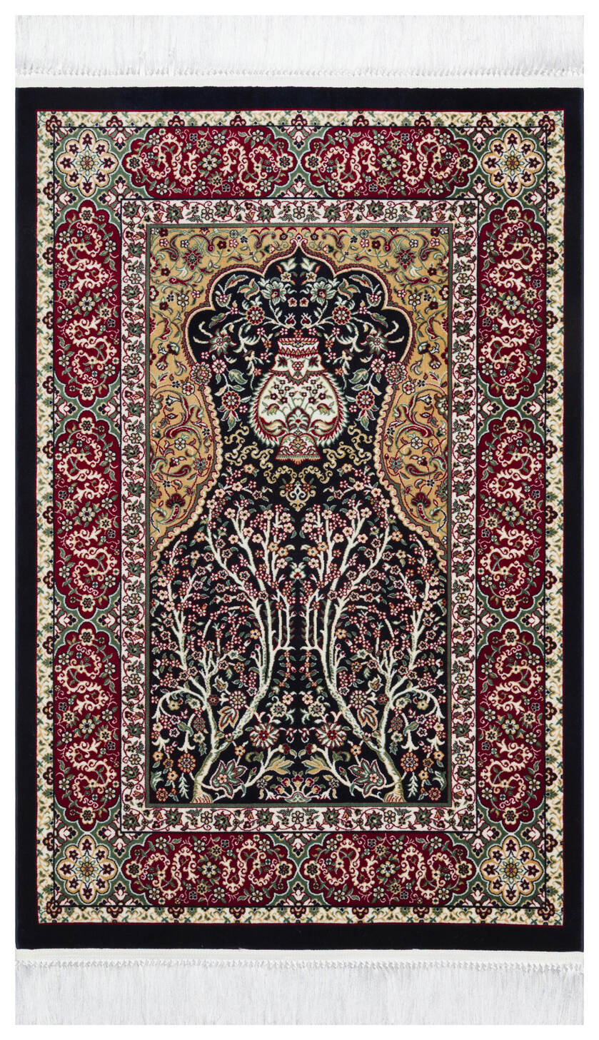 Sateen Afghan SCD 02 - Etnik Desenli Bordo Makine Halısı – Yıkanabilir, Kaymaz Taban, Hav Vermez