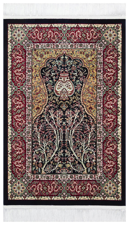 Sateen Afghan SCD 02 - Etnik Desenli Bordo Makine Halısı – Yıkanabilir, Kaymaz Taban, Hav Vermez