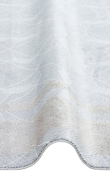 ST 103 GREY BEIGE  - SATEEN - Yıkanabilir Kaymaz Tabanlı Hav Vermez Sık Dokuma Modern Halı