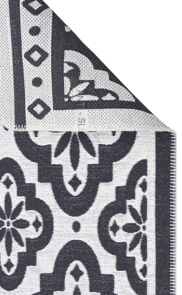 Arya Neo ARN 08 Antrasit Beyaz - Yıkanabilir Çift Taraflı Modern Dokuma Kilim