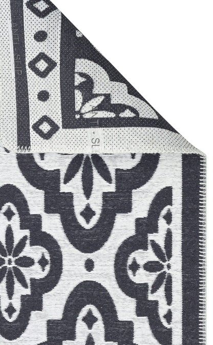 Arya Neo ARN 08 Antrasit Beyaz - Yıkanabilir Çift Taraflı Modern Dokuma Kilim