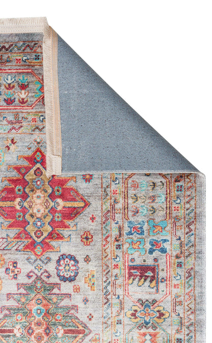 Antıque ATK 06 Aqua - Yıkanabilir Kaymaz Antik Desenli Otantik Kilim