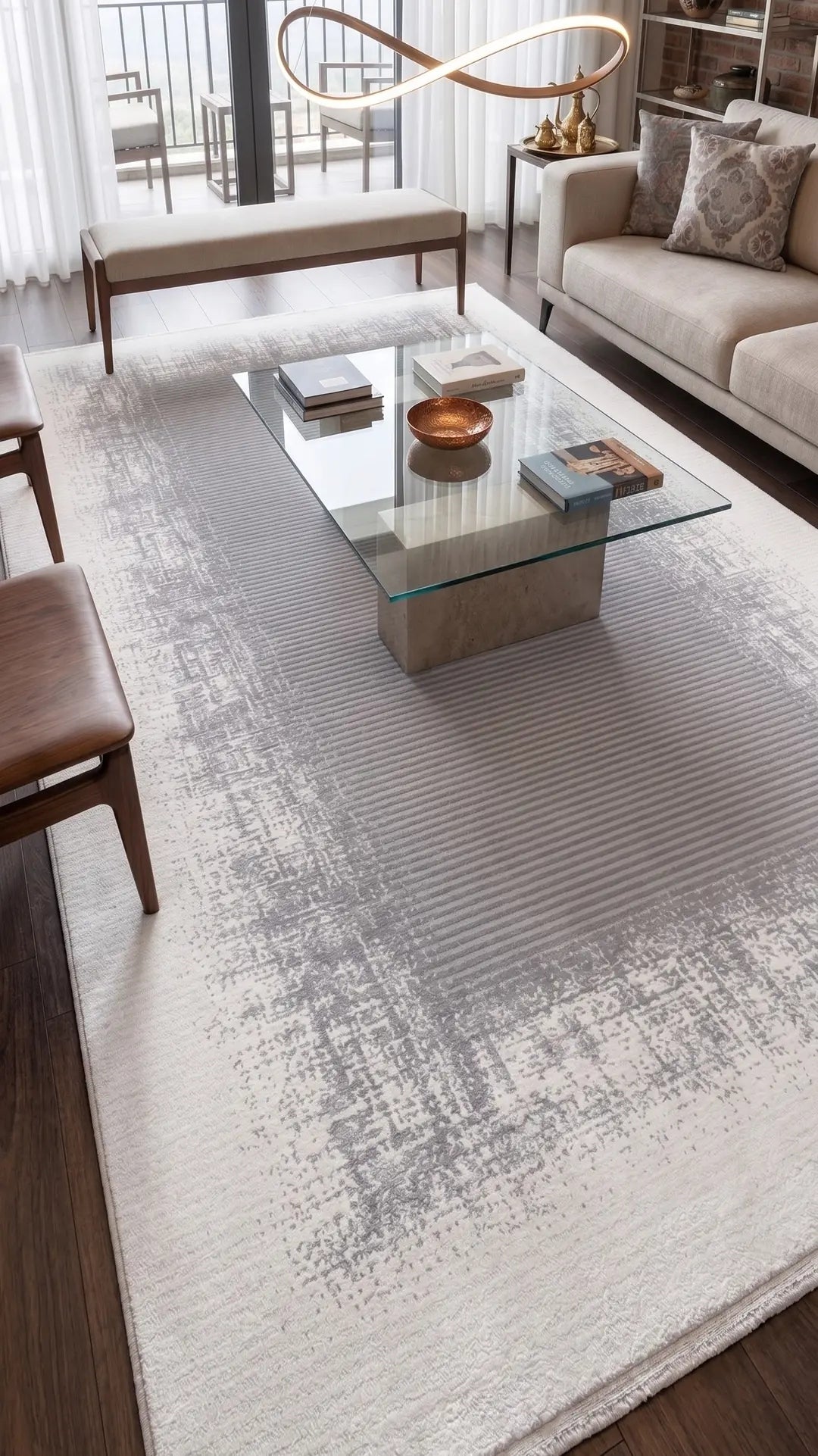 Diamond 2010 Gri Akrilik Çerçeveli Modern Şık Halı
