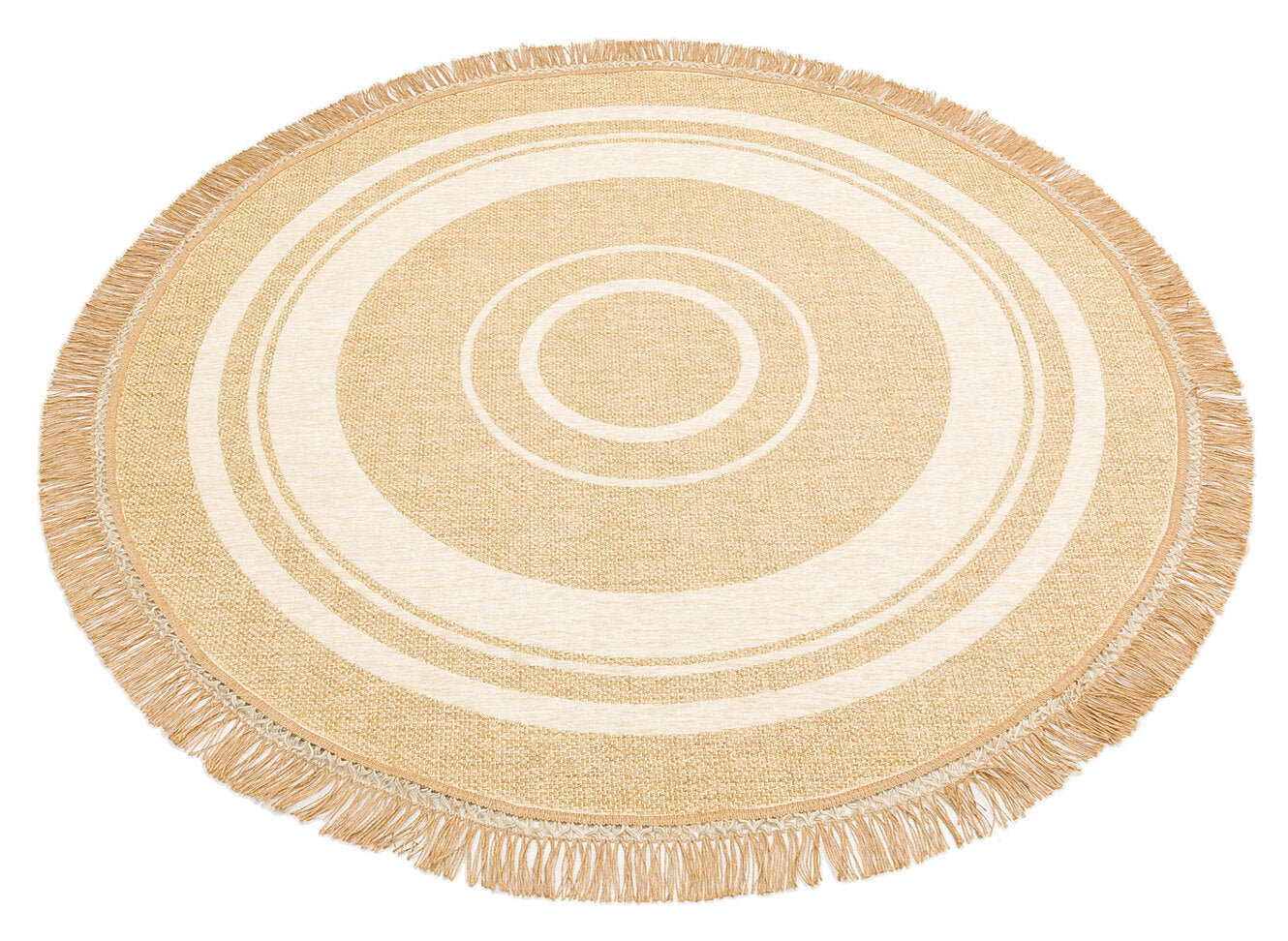 BRK 09 IVORY Q  - BROOKLYN - Hasır Görünümlü Kaymaz Renkli Dokuma Modern Kilim