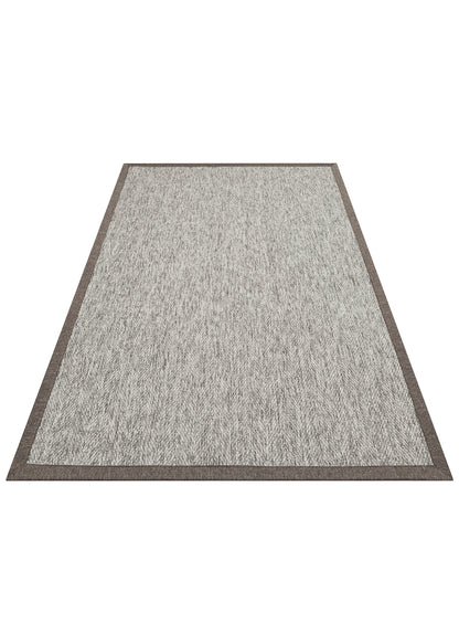 VENTURA SISAL VNT 2704 Gri BRD Dark Mix  İç ve Dış Mekan Kullanımına Uygun Hav Vermeyen Kolay Temizlenebilir Bordürlü Sisal Görünümlü Halı
