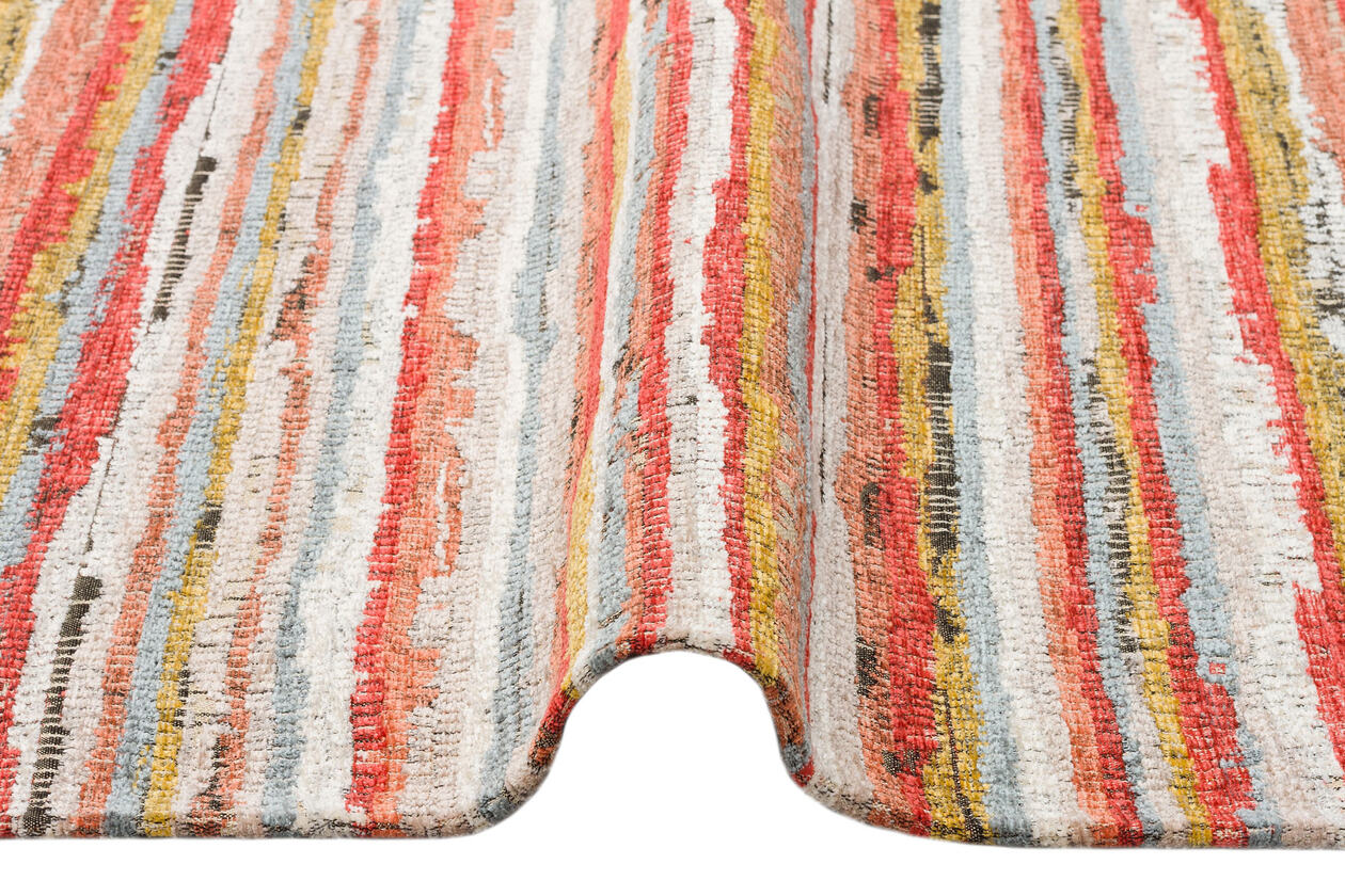 BRK 12 MULTY  - BROOKLYN - Hasır Görünümlü Kaymaz Renkli Dokuma Modern Kilim