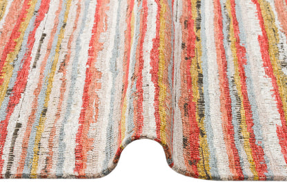 BRK 12 MULTY  - BROOKLYN - Hasır Görünümlü Kaymaz Renkli Dokuma Modern Kilim