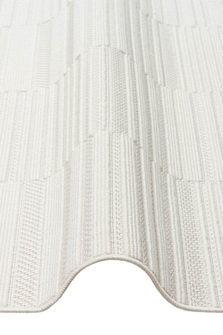 MONO LOOP01 Beyaz Bukleli Sisal Dokuma Yıkanabilir Kaymaz Tabanlı Kolay Temizlenebilir Makine Halısı
