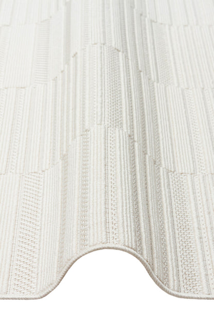 MONO LOOP01 Beyaz Bukleli Sisal Dokuma Yıkanabilir Kaymaz Tabanlı Kolay Temizlenebilir Makine Halısı