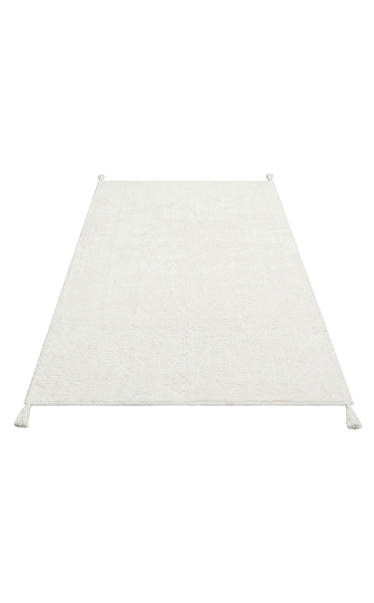 CBN PLAIN WHITE Q  - COTTON BOON - Yıkanabilir Kaymaz Tabanlı Naturel Pamuk Bebek Halısı