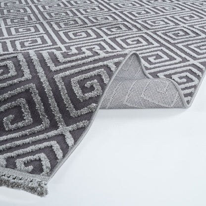 Anemon 6815 Antrasit - Polyester Dokuma Halı | İskandinav Salon Halısı