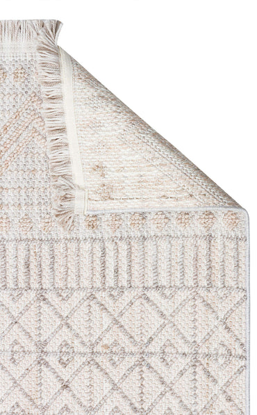 CZY 02 GREY BEIGE  - COZY - Hav Toz Vermez Modern Örgü Dokuma Makine Halısı