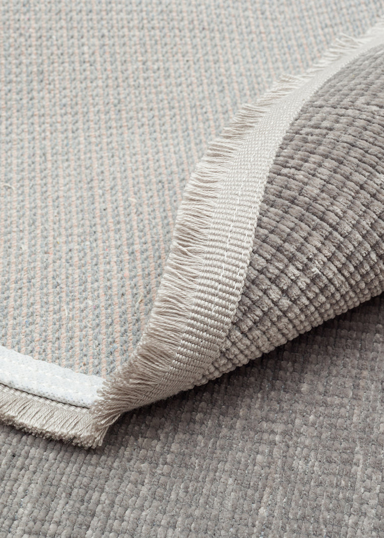 Liza LIZ 01 Gri Q - Düz Pamuk Dokulu Kilim Kaymaz Tabanlı, Yıkanabilir, Uzun Ömürlü Kilim