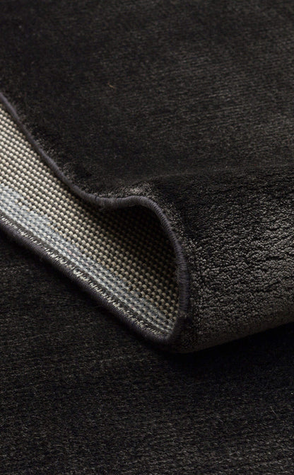 VT PLAIN CHARCOAL  - VELVET - Düz Renk El Emeği ile Özel Tezgahlarda Üretilen Viskon Uşak Halısı 