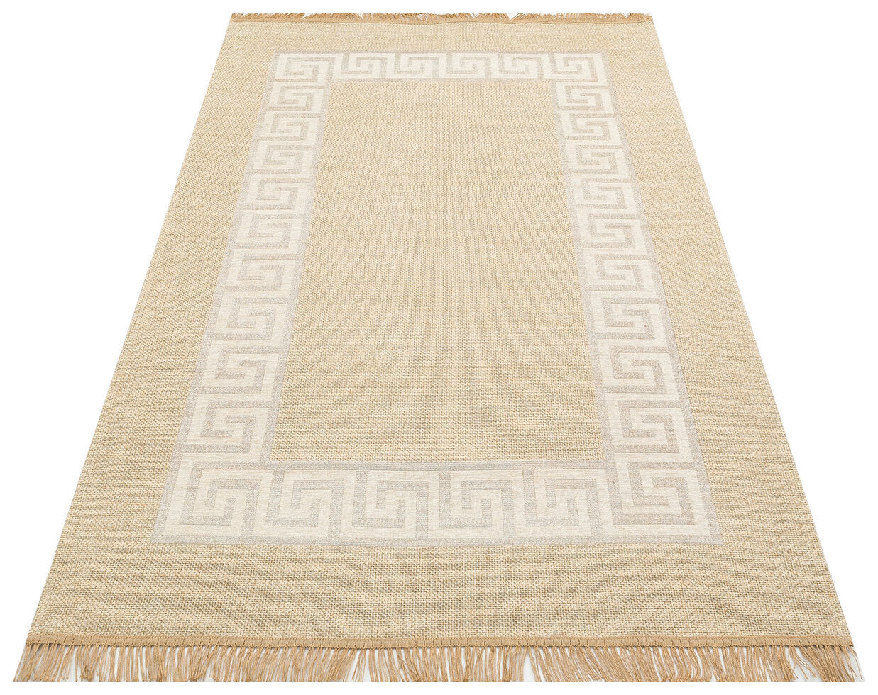 BRK 11 NATURAL WHITE  - BROOKLYN - Hasır Görünümlü Kaymaz Renkli Dokuma Modern Kilim