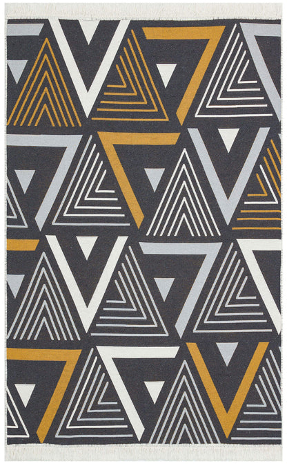 Arya AR 18 Sarı Gri -Yıkanabilir Çift Taraflı Modern Dokuma Kilim