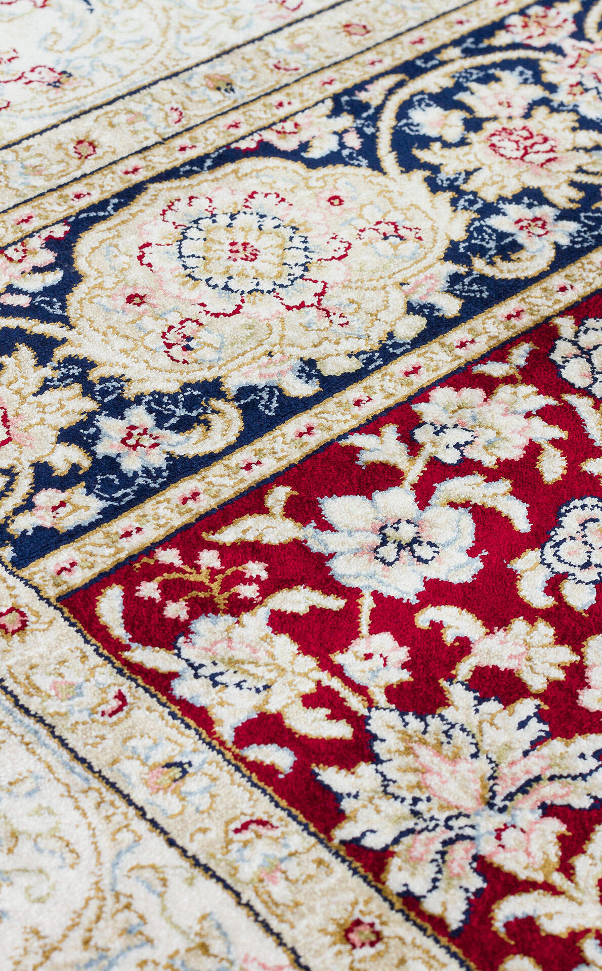 Isfahan Seccade ISF SCD 01 Navy Mavi - Viskon Klasik Desenli Seccade Sık Dokuma Seccade