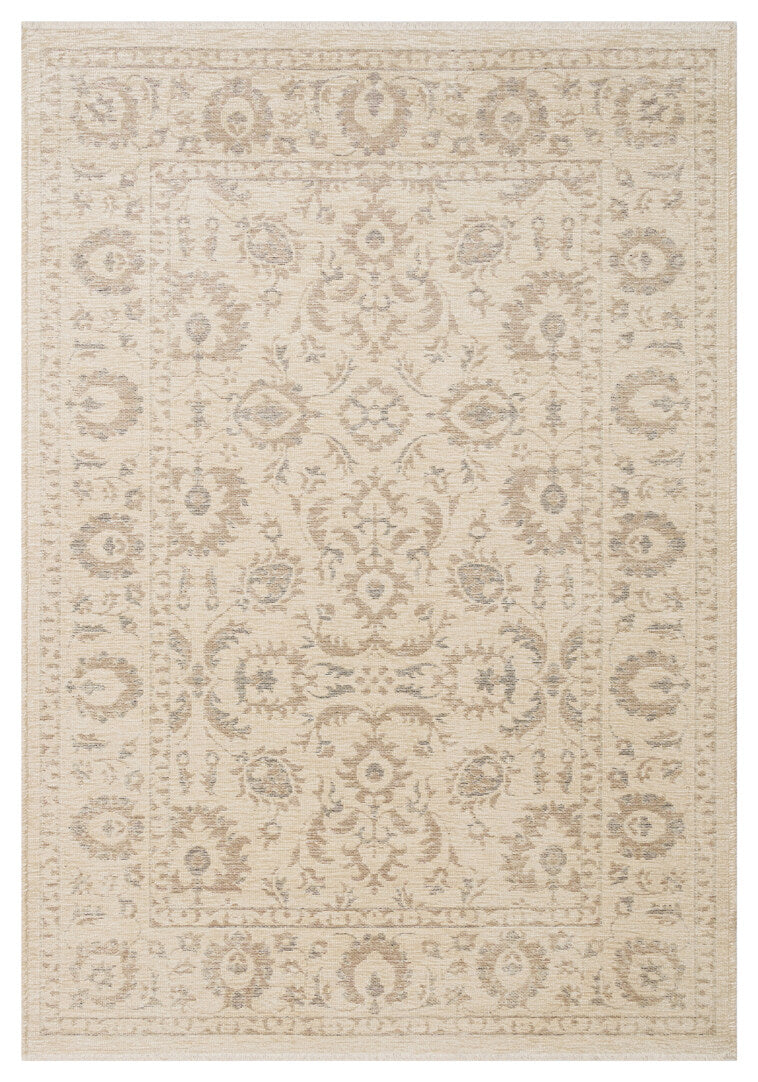 Liza LIZ 03 Bej XW- Düz Pamuk Dokulu Kilim Kaymaz Tabanlı, Yıkanabilir, Uzun Ömürlü Kilim