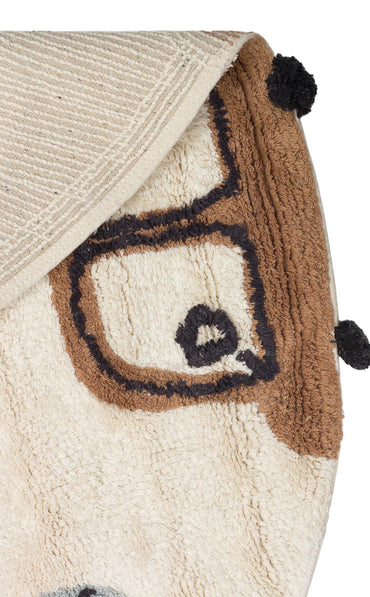 Cotton Boon XXW CBN 15 Çok Renkli Yuvarlak Q120 - Yıkanabilir Kaymaz Naturel Pamuk Bebek Halısı