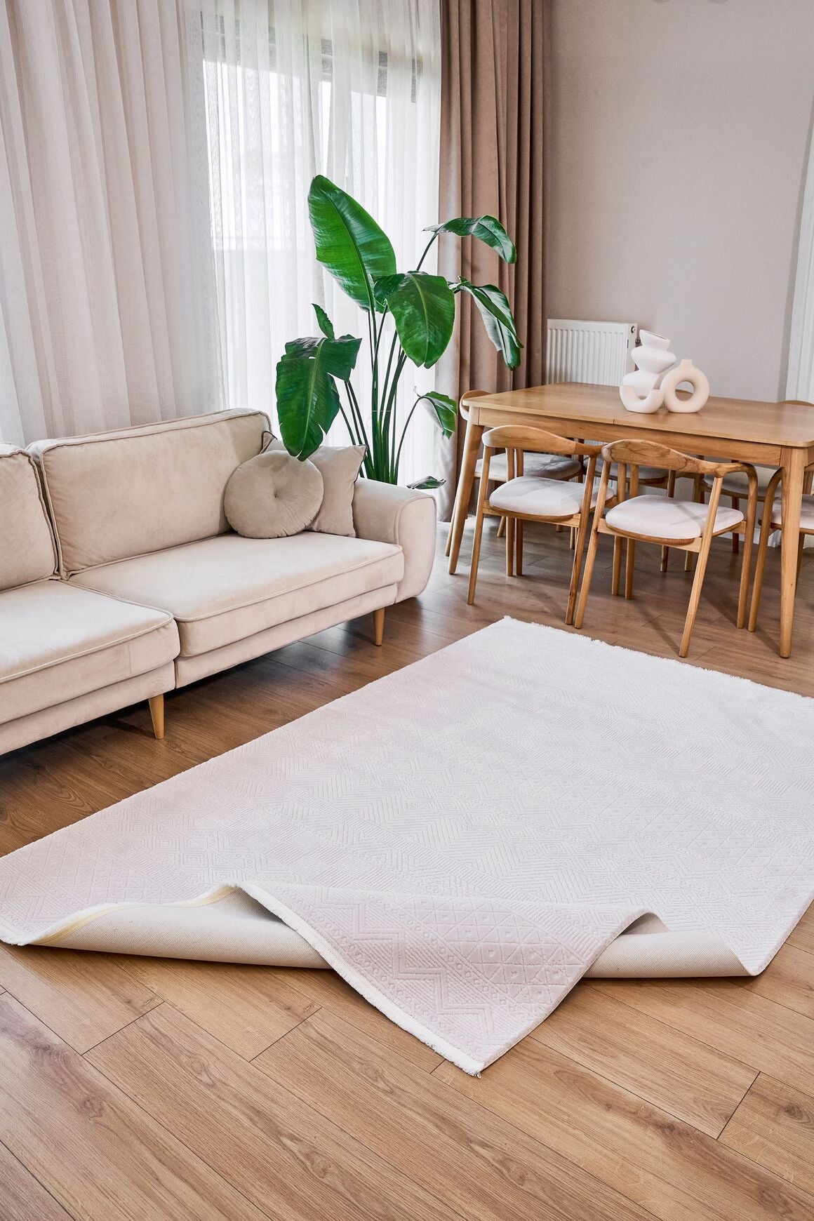 Azur 6521 Bej - Modern Akrilik Halı | Salon Oturma Halısı