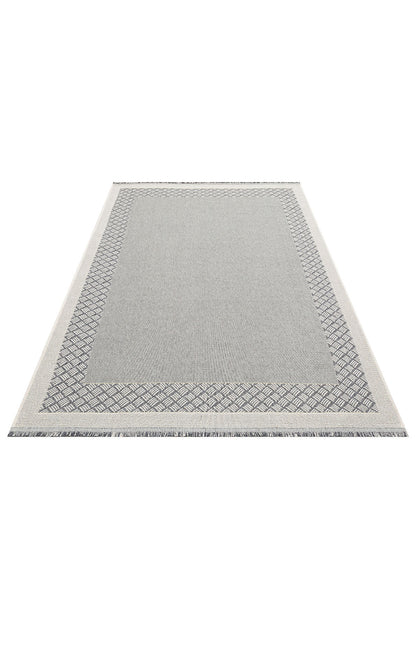 PNM 02 GREY  - PANAMA - Natural Yıkanabilir Kaymaz Tabanlı Tok Dokuma Kilim