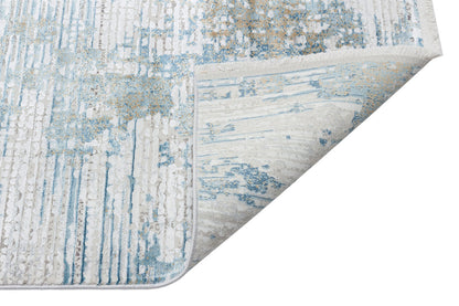 FS 01 BEIGE BLUE V1  - FRESCO - Yüksek Alçak Dokulu Özel Işıltılı Yüksek Kaliteli Sık Dokuma Modern Salon Halısı