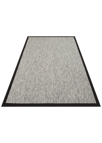 VENTURA SISAL VNT 2704 Gri BDR Siyah  İç ve Dış Mekan Kullanımına Uygun Hav Vermeyen Kolay Temizlenebilir Bordürlü Sisal Görünümlü Halı