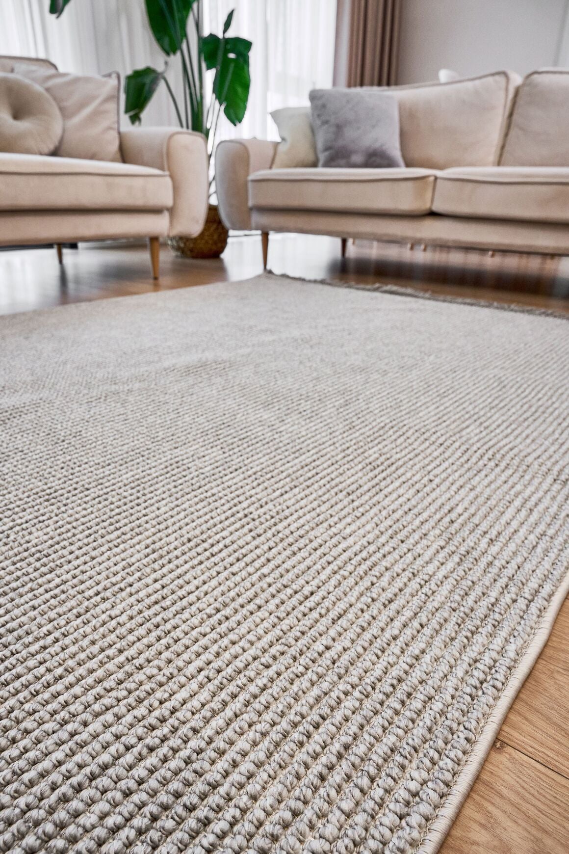 Havana 8596 Gri - Polyester Dokuma Halı | Modern Salon Halısı