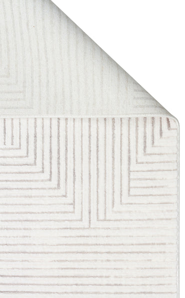 LKY 02 CREAM GREY  - LYKIA - Sade ve Modern Akrilik Makine Halısı