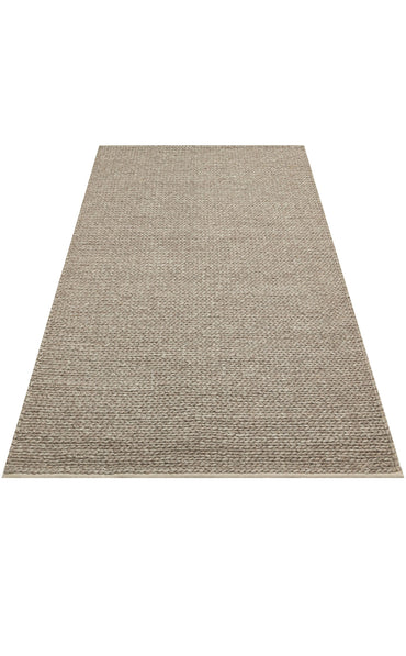 BASKETWEAVE BROWN  - JADE - Naturel Kazak Örgü Desenli El Dokuma Örgü Halı