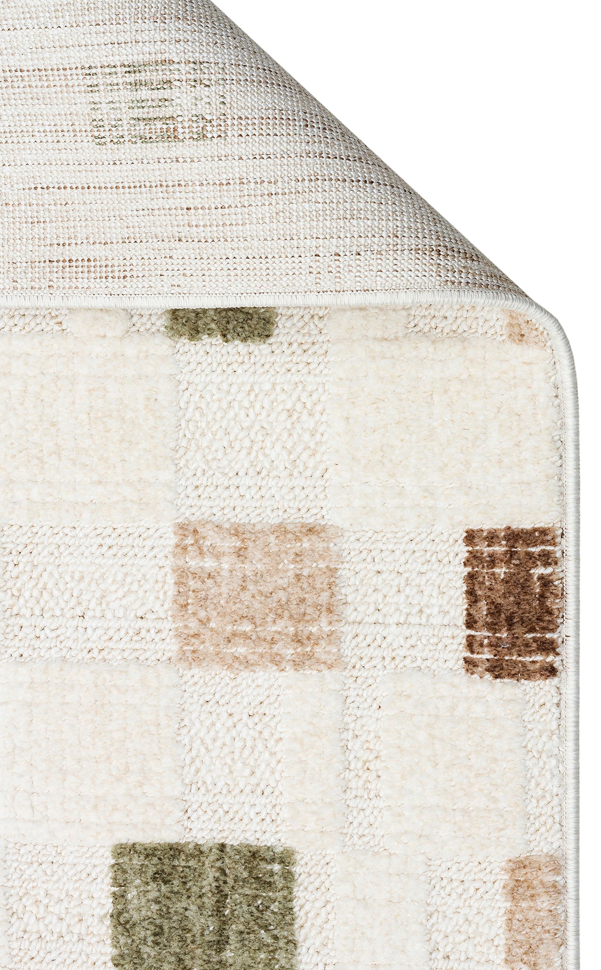 JOY 02 GREEN BEIGE  - JOY - Hav Toz Vermeyen Yumuşak dokulu Modern Makine Halısı