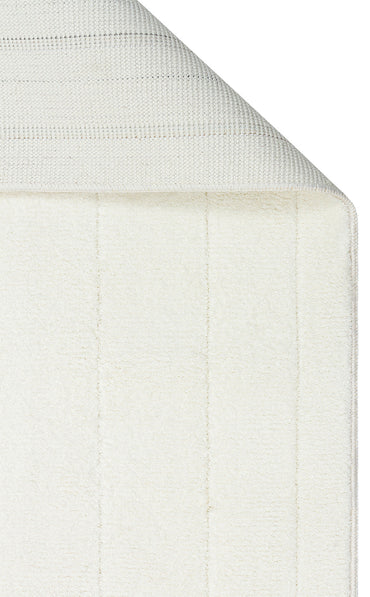 MSR 01 WHITE  - MISSORI - Hav Toz Vermez Sade Desenli Yumuşak Dokulu Modern Makine Halısı