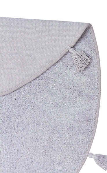 Cotton Boon CBN Plain Gri - Yıkanabilir Kaymaz Naturel Pamuk Bebek Halısı