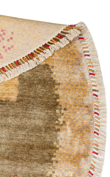 ZR 07 BEIGE AUTUMN Q  - Otantik Desenli El Emeği ile Üretilen Modern Uşak Halısı