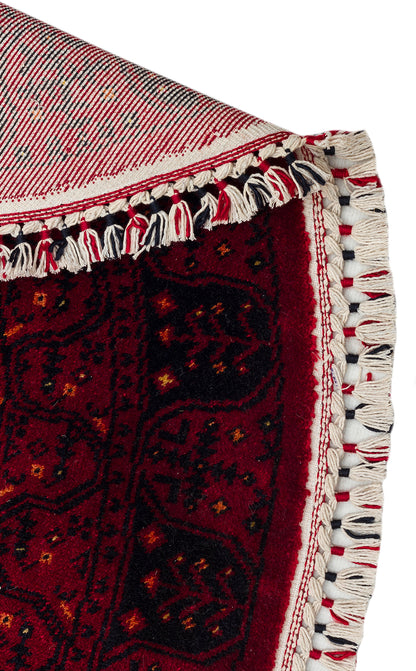 959 RED Q  - NOSTALJI - Afgan / Yağcıbedir Tezgahlarda Üretilen Tensel Uşak Halısı