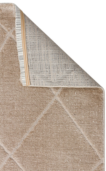 MSR 03 BEIGE  - MISSORI - Hav Toz Vermez Sade Desenli Yumuşak Dokulu Modern Makine Halısı